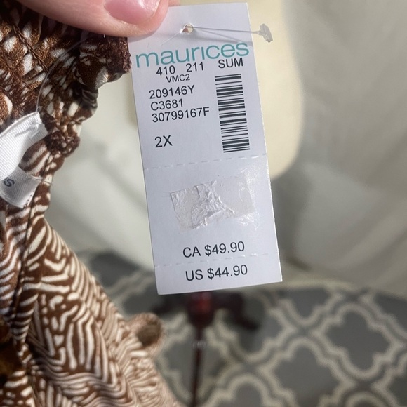 NWT Maurices Smocked Mock Neck Mini Dress Animal Print Size 2X - Picture 8 of 11